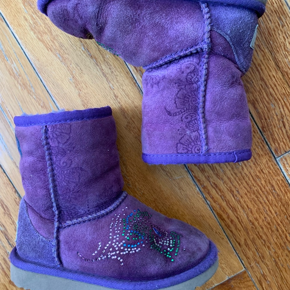 UGG Purple Kids Boots with Embellishments